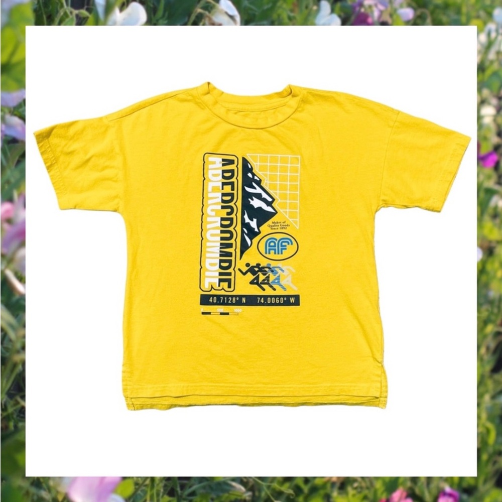 Abercrombie Kids Boy's Yellow Graphic T-Shirt Size 7/8.
